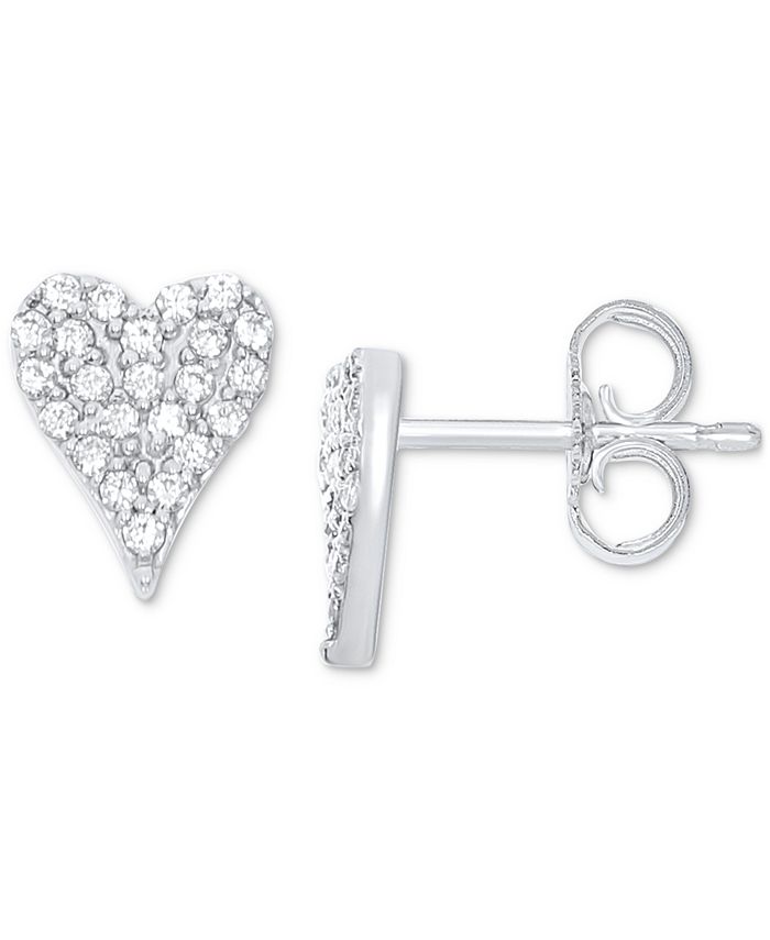 10k Yellow and White Two Tone Gold Heart Shape Pave Set Round Diamond Small Stud Earrings .05 cttw 10k Yellow and White Two Tone Gold Heart Shape Pave Set Round Diamond Small Stud Earrings .05 cttw