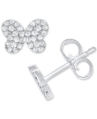 Macy's - Diamond Pav&eacute; Butterfly Stud Earrings (1/5 ct. t.w.)