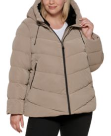 Plus Size Hooded Puffer Coat