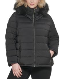 Plus Size Faux-Fur-Trim Hooded Puffer Coat