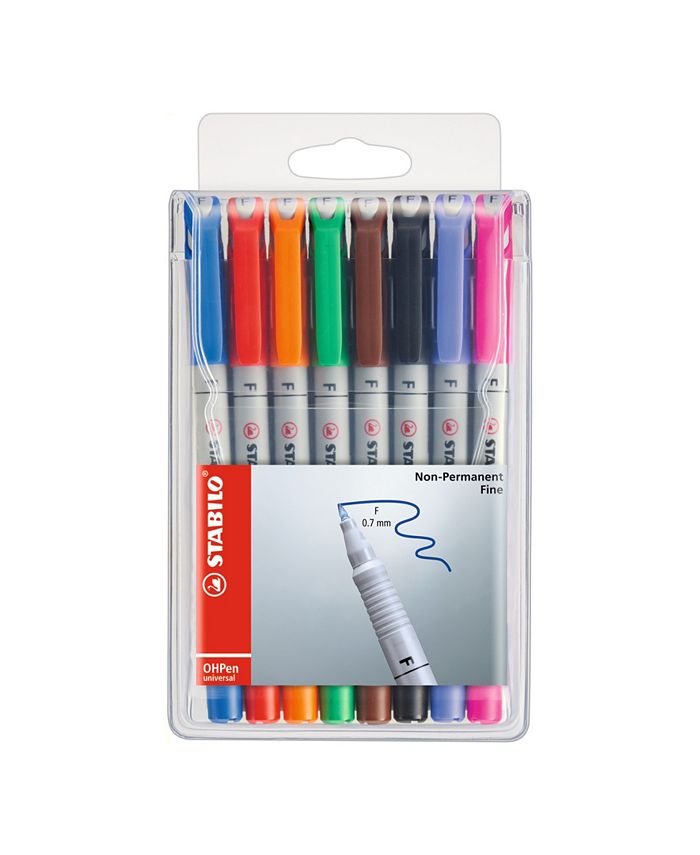 Stabilo OH Fine Watersoluble Pen Set, 8 Pieces Macy's