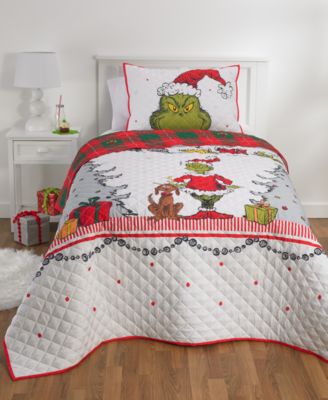 grinch quilt set