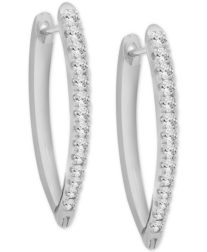 Macy's diamond hoop earrings clearance