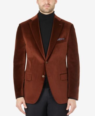 brown velvet blazer mens