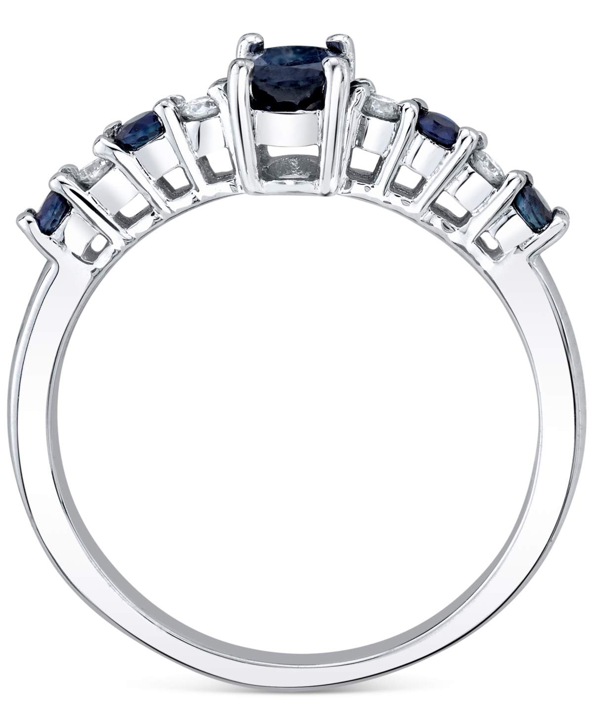 (7/8 ct. t.w.) & Diamond (1/20 ct. t.w.) Ring in 10k White Gold - Sapphire