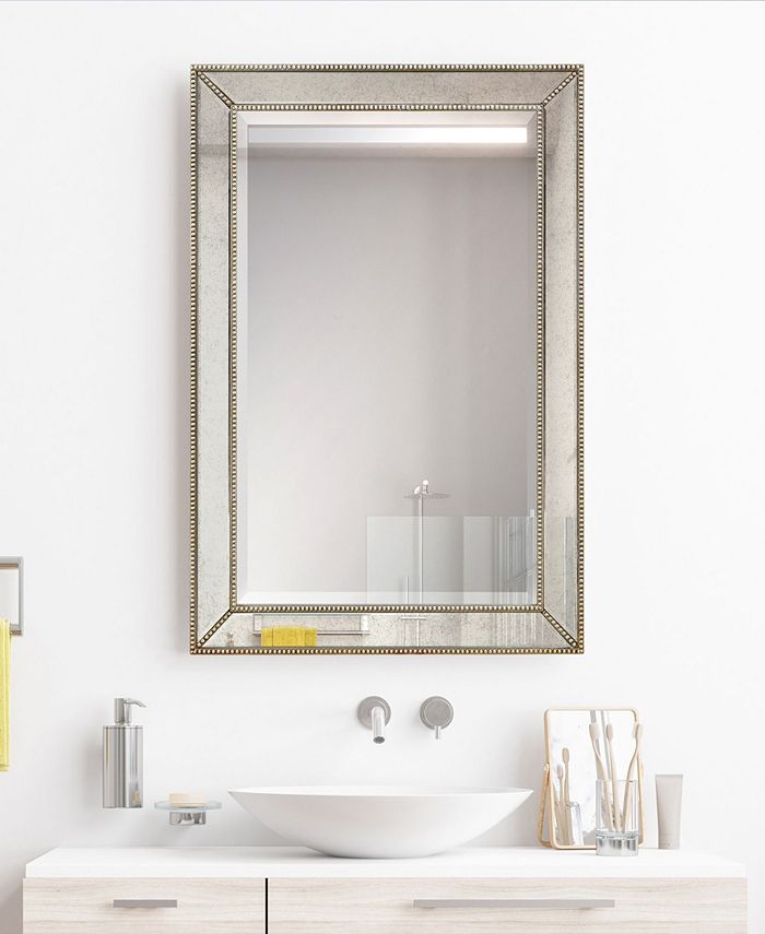 Empire Art Direct Solid Wood Frame Covered with Beveled Antique Mirror