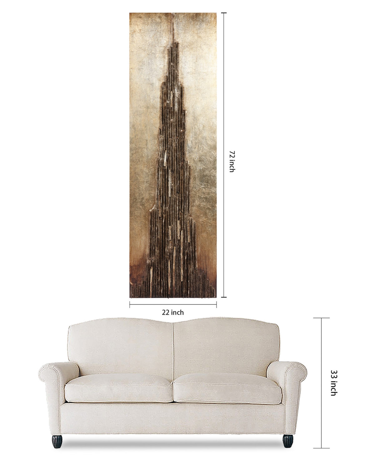 Empire Art Direct Stratified Metallic Handed Painted Rugged Wooden Wall Art, 2.8