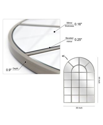 Solid Wood Base Covered with Beveled Arch Window Mirror - 30" x 40"