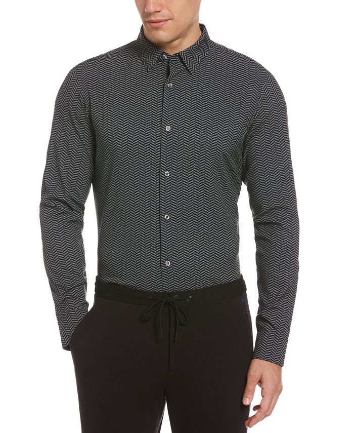 Perry Ellis Men's Motion Slim Fit Stretch Shirt - Macy's