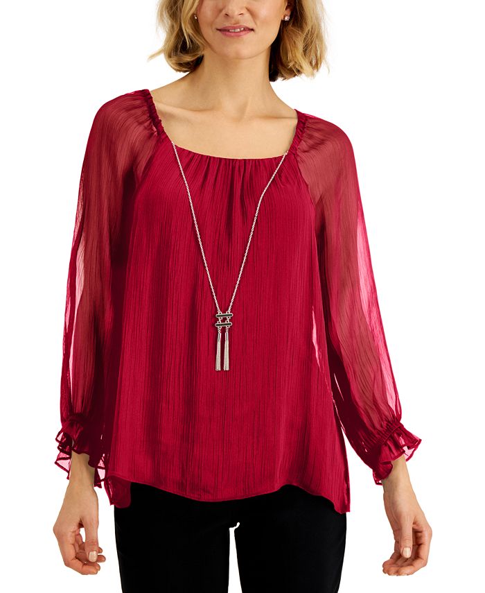 JM Collection Square Neck Necklace Top, Created for Macy's & Reviews ...