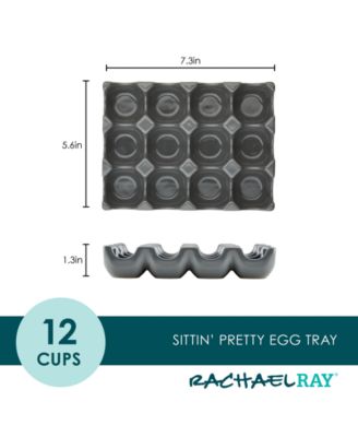 Solid Glaze Ceramics Egg Tray, 12-Cup
