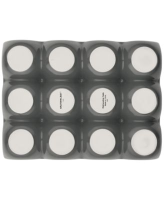 Solid Glaze Ceramics Egg Tray, 12-Cup