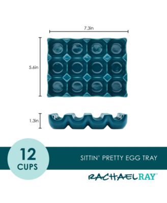 Solid Glaze Ceramics Egg Tray, 12-Cup