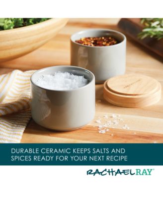 Ceramic Stacking Spice Box Set with Lid, 2-Piece