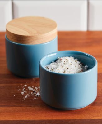 Ceramic Stacking Spice Box Set with Lid, 2-Piece