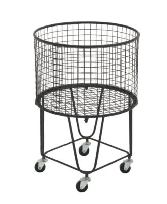 by Cosmopolitan Black Industrial Metal Storage Cart, 25 x 17