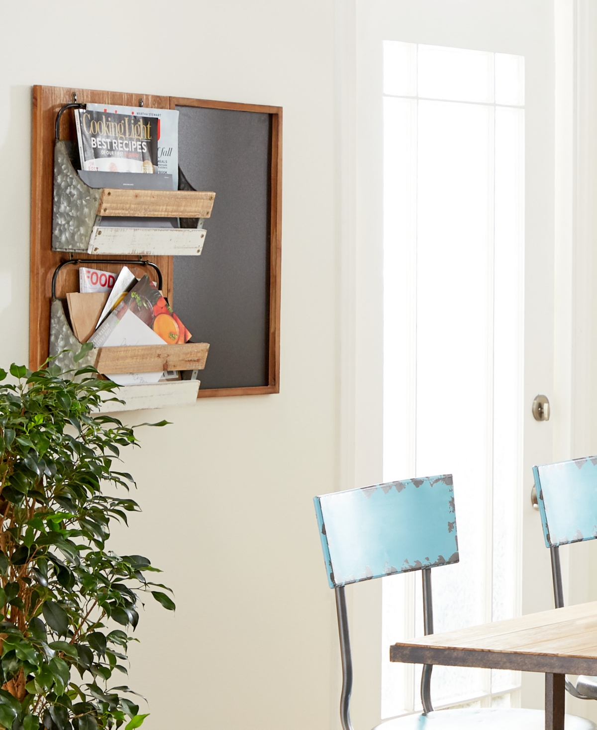 Brown Wood Farmhouse Magazine Rack Holder, 23 