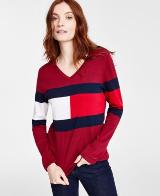 Ivy Logo V-Neck Cotton Sweater, Created for Macy's