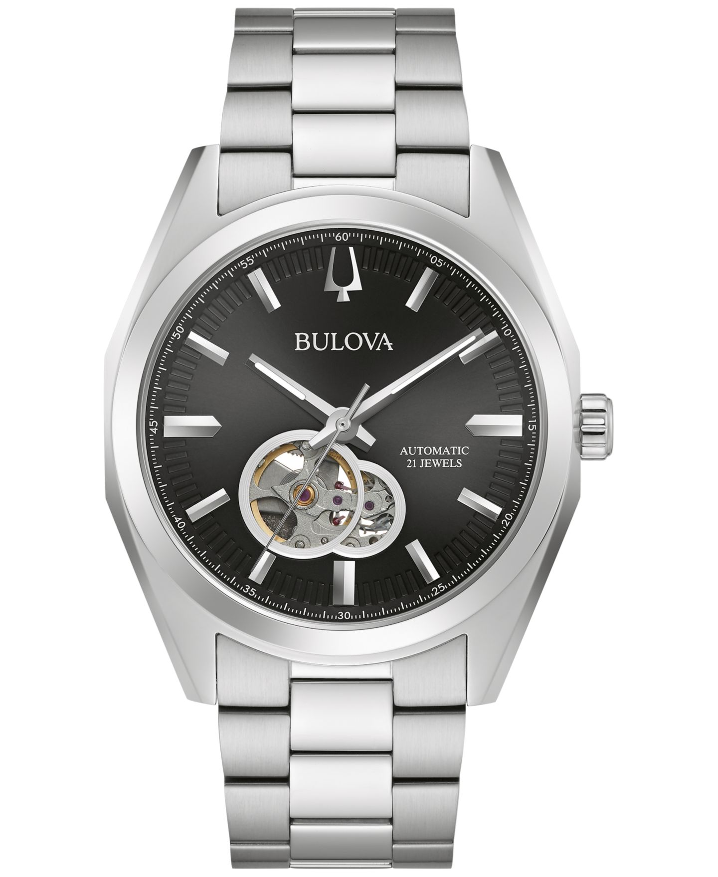 Мужские часы Bulova Automatic Surveyor Stainless Steel Bracelet Watch 42mm — фото 1
