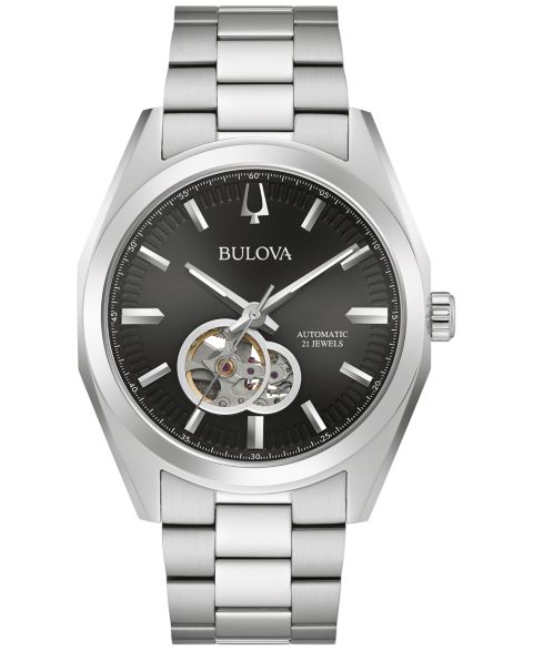 Мужские часы Bulova Automatic Surveyor Stainless Steel Bracelet Watch 42mm