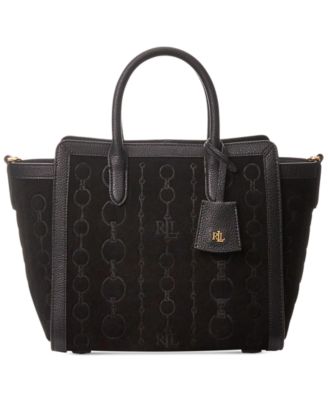 セールRalph Lauren Tylerカットアウトレザー巾着2wayトート Lauren Ralph Lauren Tyler Embossed Suede Medium Leather Tote