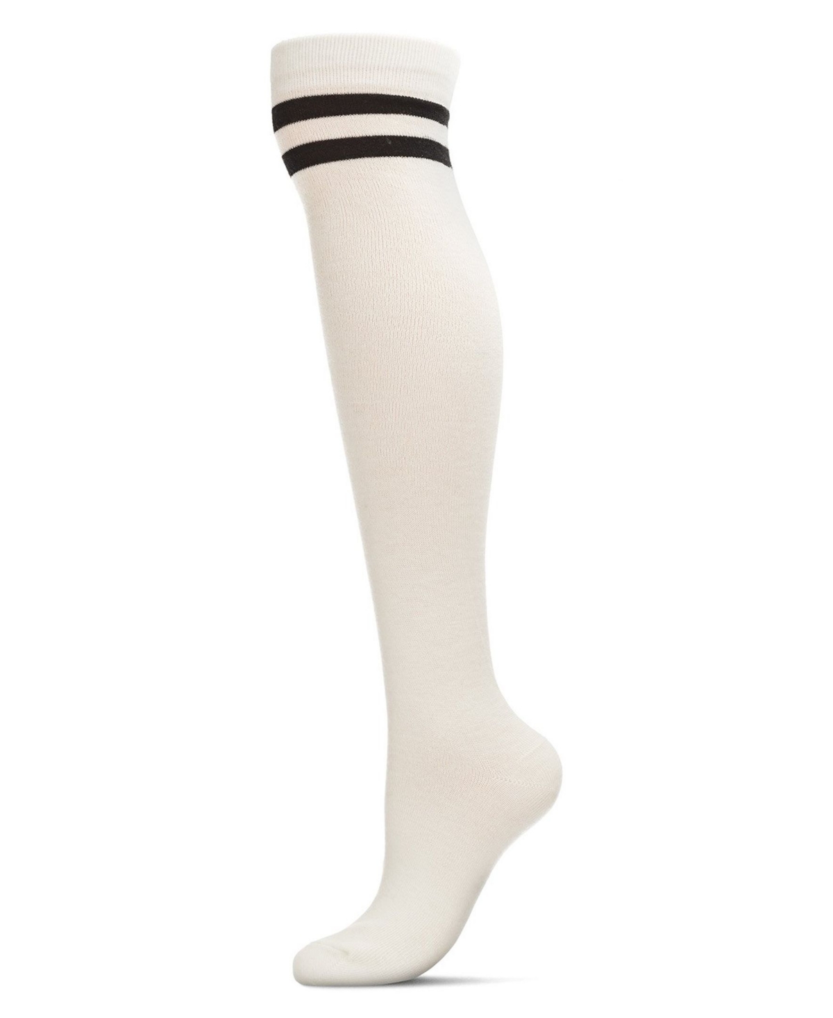 MeMoi Women's Top Stripe Cashmere Blend Over The Knee Warm Socks