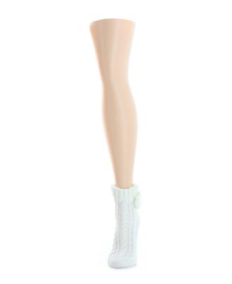 Women's Braided Botany Sherpa Top Lined Lounge Socks