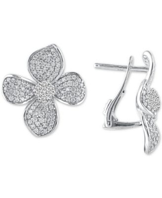 diamond flower stud earrings macys