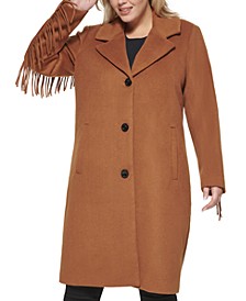Women's Plus Size Fringe-Trim Walker Coat