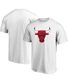 Men's White Chicago Bulls Primary Team Logo T-shirt