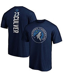 Men's Jarrett Culver Navy Minnesota Timberwolves Playmaker Name and Number Logo T-shirt