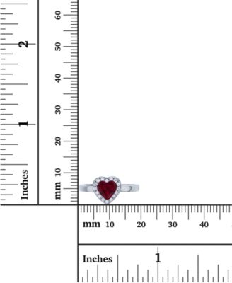 Red, Green or Purple Heart Cubic Zirconia Halo Ring in Rhodium Plated Sterling Silver