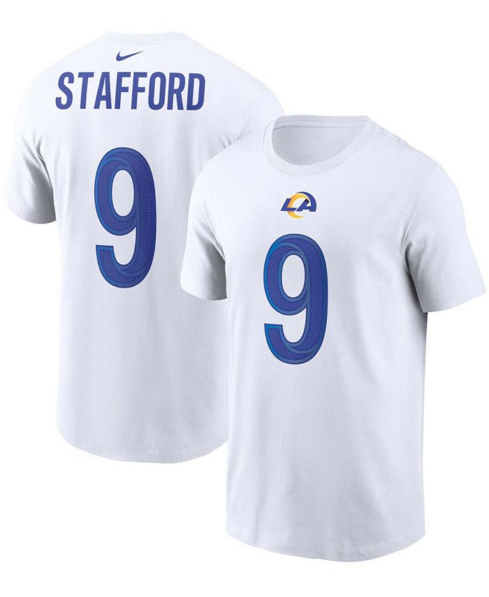 Nike Men's Matthew Stafford White Los Angeles Rams Name and Number T-shirt  - Macy's