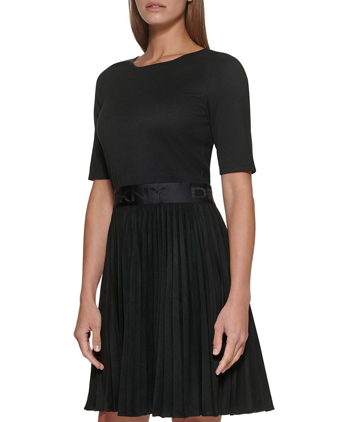 DKNY Pleated Fit & Flare Dress Macy's