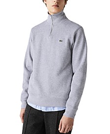 Men's Solid Quarter-Zip Interlock Ribbed Sweatshirt 