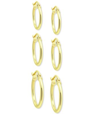 3-Pc. Set Polished Round Hoop Earrings