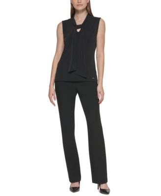 Calvin Klein - Tie-Neck Sleeveless Knit Top