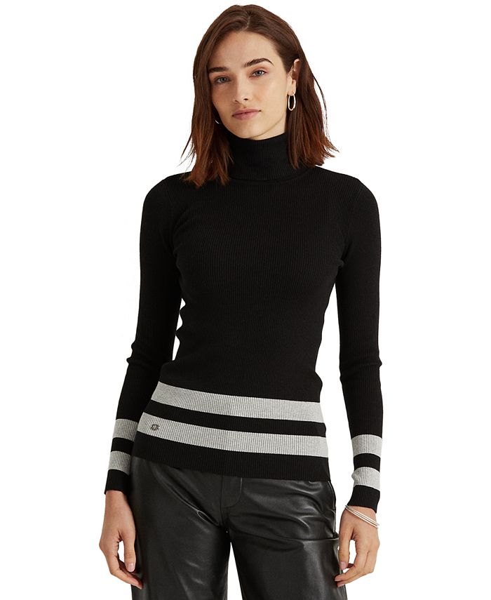Lauren Ralph Lauren Petite Metallic Striped Sweater & Reviews - Sweaters -  Petites - Macy's