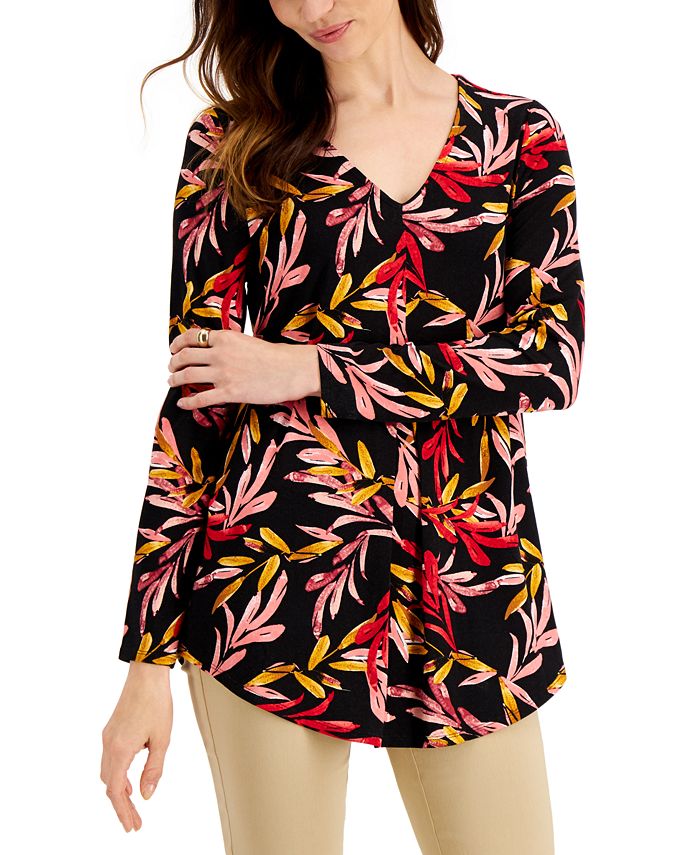 JM Collection Printed Tunic, Created for Macy's & Reviews - Tops ...