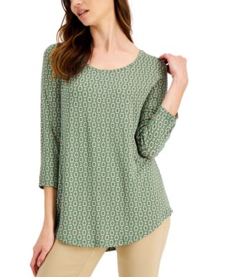 JM Collection - Printed 3/4-Sleeve Tunic