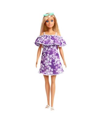 Closeout! Barbie Loves The Ocean Purple Floral Dress W/Ruffle