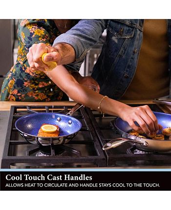 Granite Stone Diamond - 12 in. Blue Stainless Steel Tri-Ply Base Nonstick Fry Pan