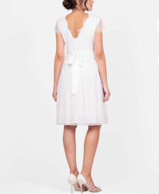 Women's Short Lace V Neck Maternity Wedding Dress