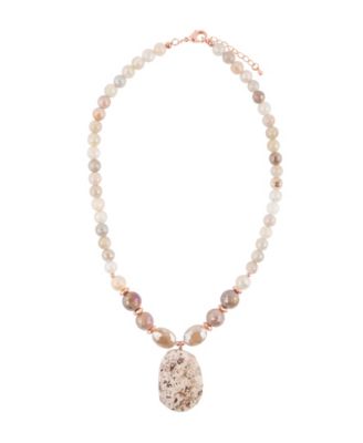 Women's Roman Genuine Stone Statement Necklace