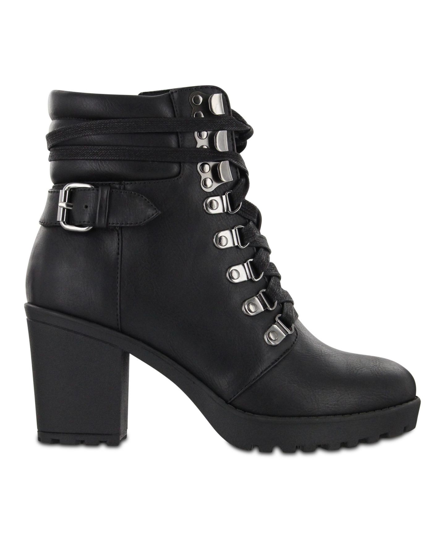 Женские ботинки MIA Annamaria Block Heel Lug Sole Biker, цвет: Чёрный — фото 2