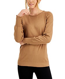 Puff-Shoulder Cashmere Blend Sweater
