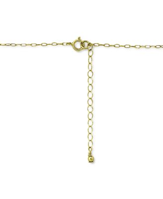Lab-Grown Blue Sapphire & Cubic Zirconia Evil Eye Disc Pendant Necklace, 16" + 2" extender, Created for Macy's
