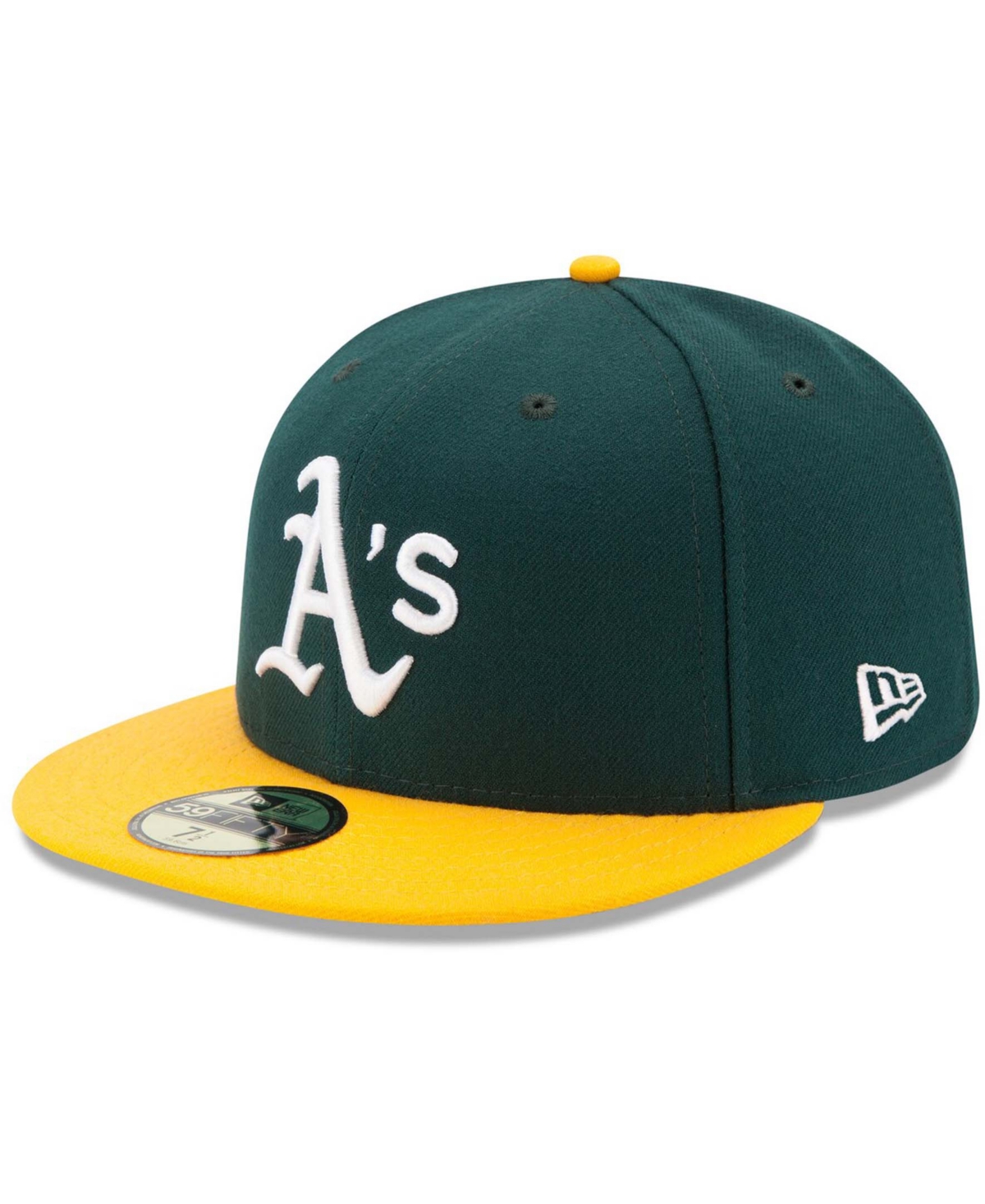 Men's Green/Yellow Oakland Athletics Home Authentic Collection On-Field 59FIFTY Fitted Hat - Green
