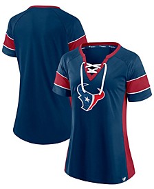 Fanatics Branded Women's Houston Texans Team Draft Me Lace-Up Raglan T-Shirt