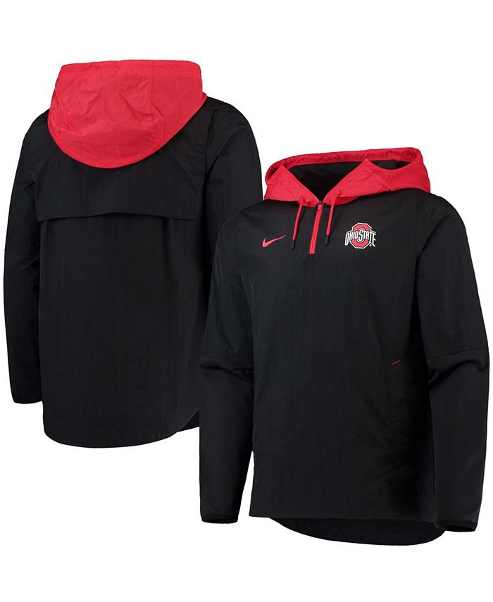 Nike - Men's Black/Scarlet Ohio State Buckeyes Player Quarter-Zip Jacket